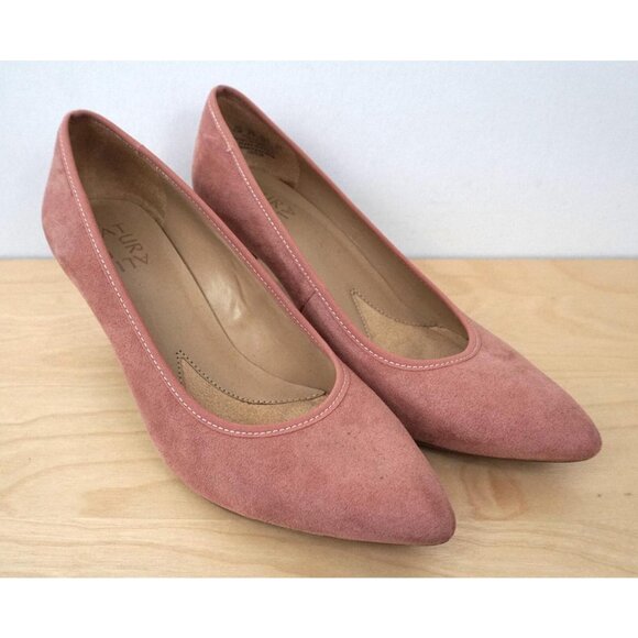 Naturalizer Oden Pink Faux Suede Leather Kitten Heels Pumps Shoes Size 6.5 - Picture 2 of 10